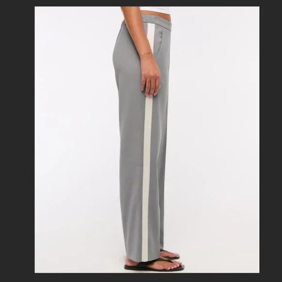 NWT ABERCROMBIE GREY SIDE STRIPE PULL-ON PANTS--WOMEN'S XS - Picture 4 of 10